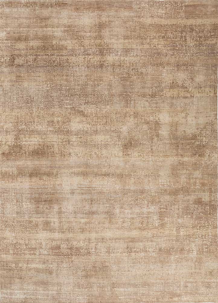 uvenuti beige and brown wool hand knotted Rug - HeadShot