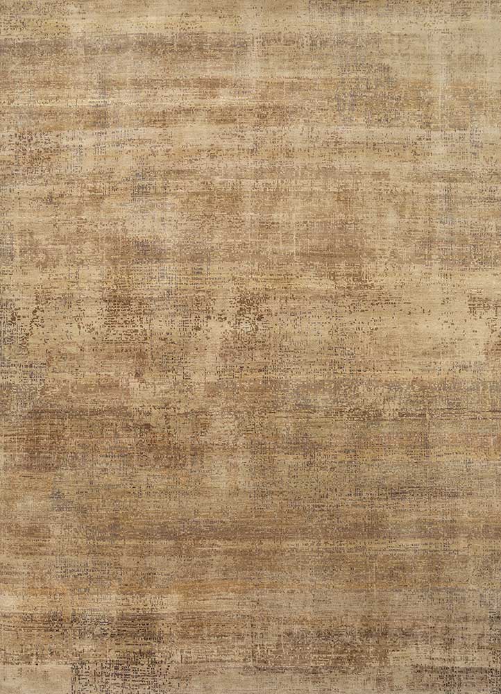 uvenuti beige and brown wool hand knotted Rug - HeadShot