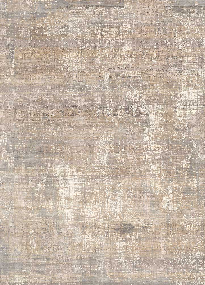 uvenuti beige and brown wool hand knotted Rug - HeadShot