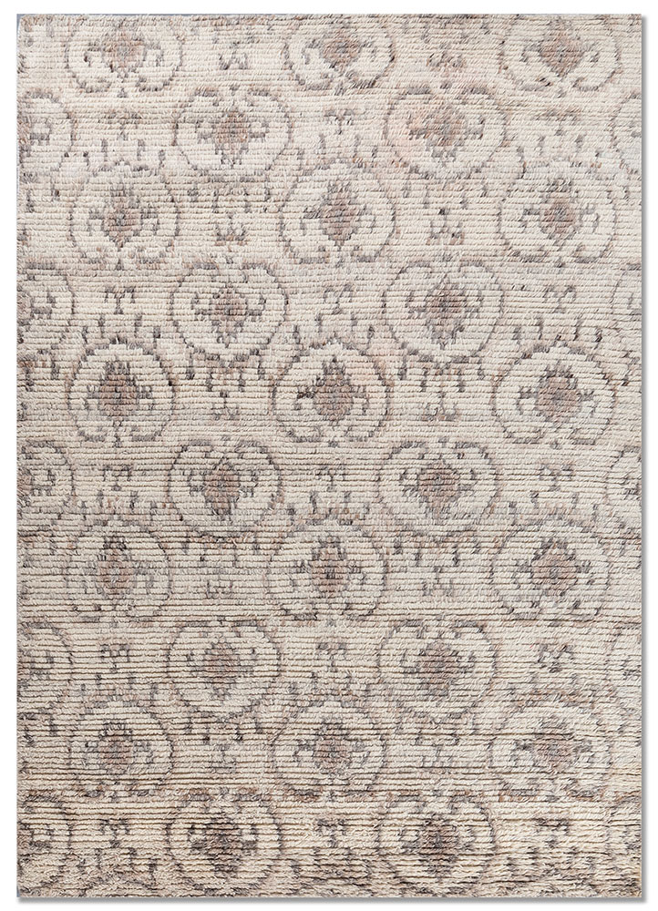 aprezo ivory wool hand knotted Rug - HeadShot