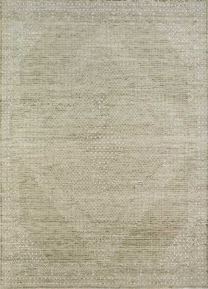 manifest green wool hand knotted Rug - HeadShot