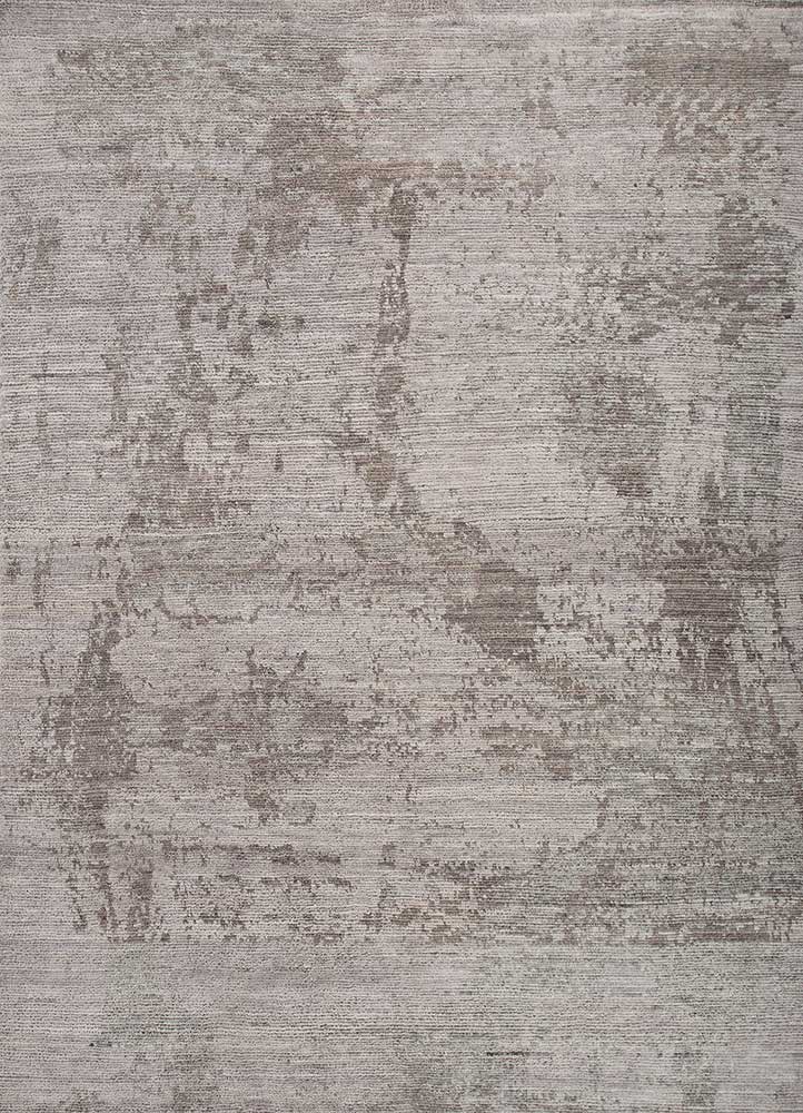 entropy grey and black wool hand knotted Rug - HeadShot