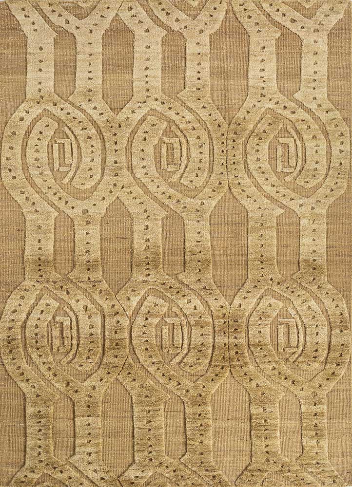 manifest gold wool hand knotted Rug - HeadShot