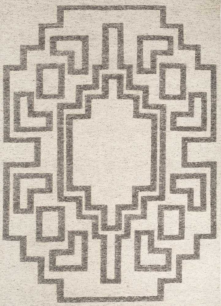 thyme ivory wool hand knotted Rug - HeadShot