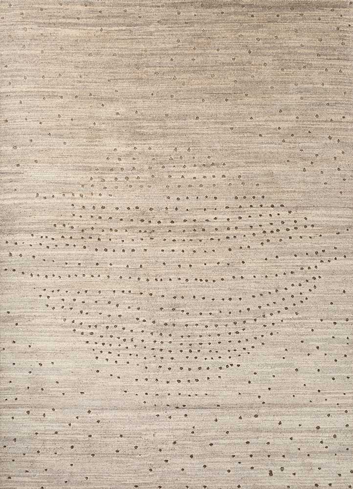 thyme beige and brown wool hand knotted Rug - HeadShot