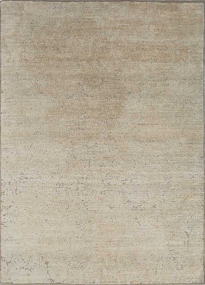 entropy beige and brown wool hand knotted Rug - HeadShot