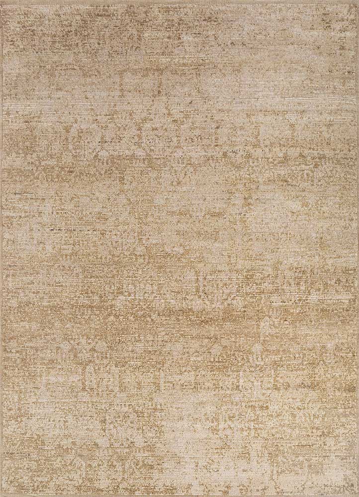 entropy beige and brown wool hand knotted Rug - HeadShot