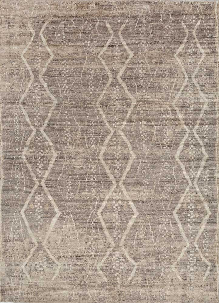 manifest beige and brown wool hand knotted Rug - HeadShot