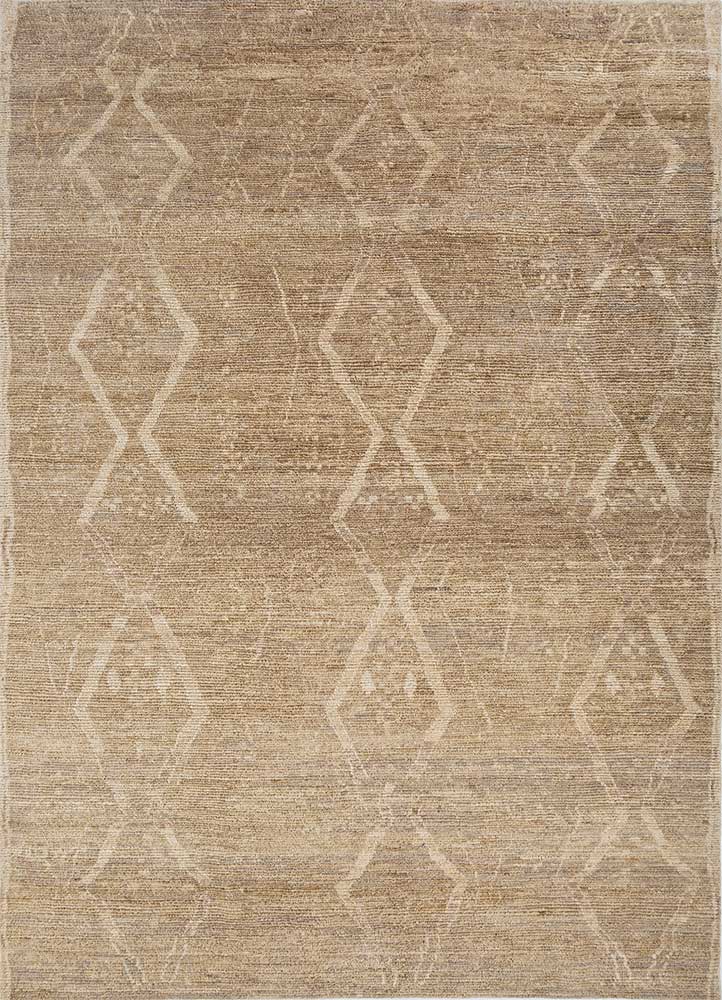 manifest beige and brown wool hand knotted Rug - HeadShot