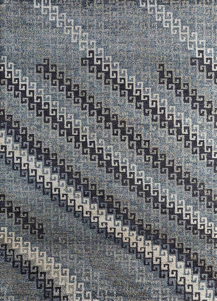 savana grey and black afghan wool hand knotted Rug - HeadShot