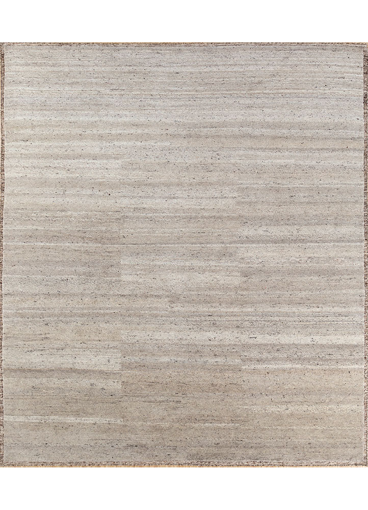 manifest beige and brown wool hand knotted Rug - HeadShot