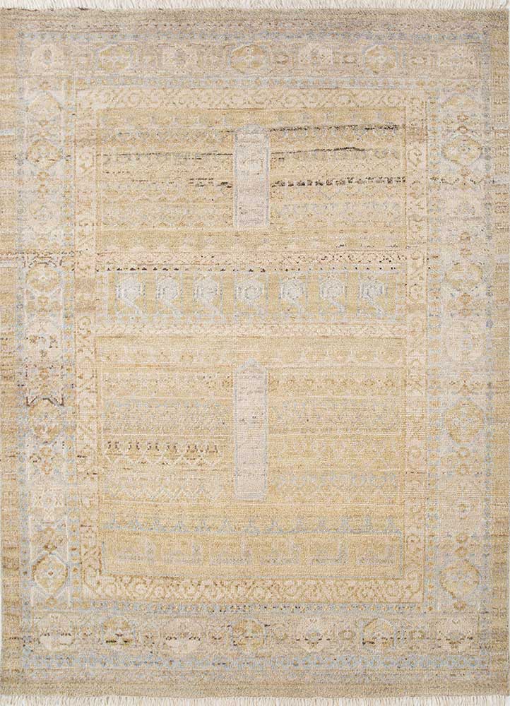 viscaya gold afghan wool hand knotted Rug - HeadShot