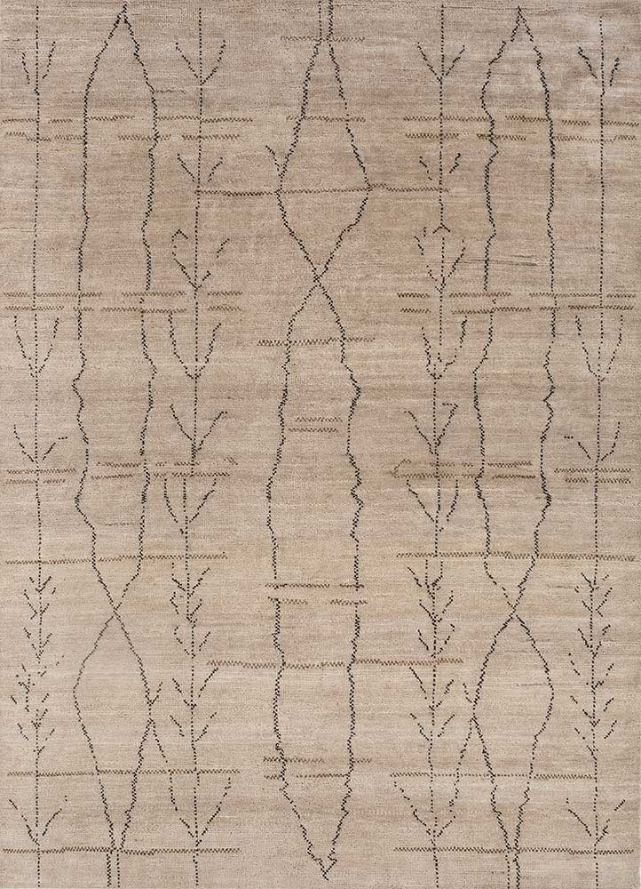 zuri ivory wool hand knotted Rug - HeadShot