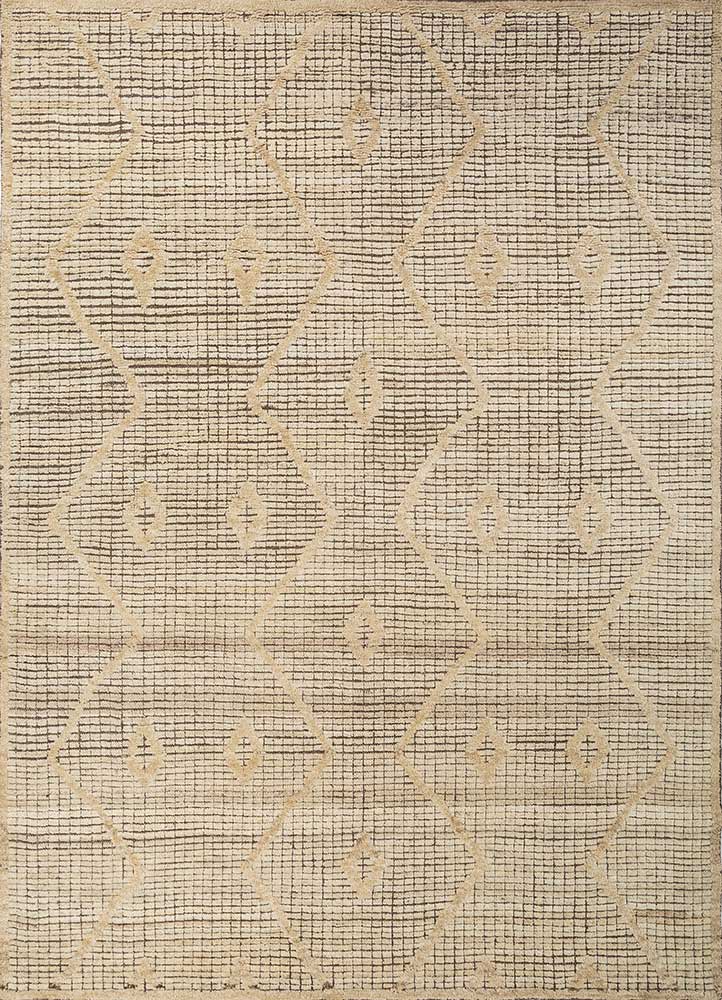 thyme gold wool hand knotted Rug - HeadShot
