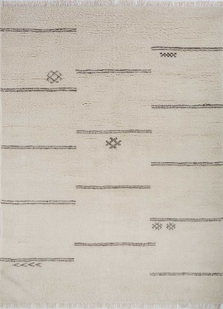 zuri ivory wool hand knotted Rug - HeadShot
