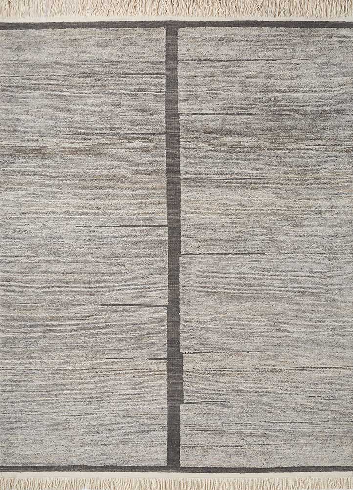 manifest grey and black wool hand knotted Rug - HeadShot