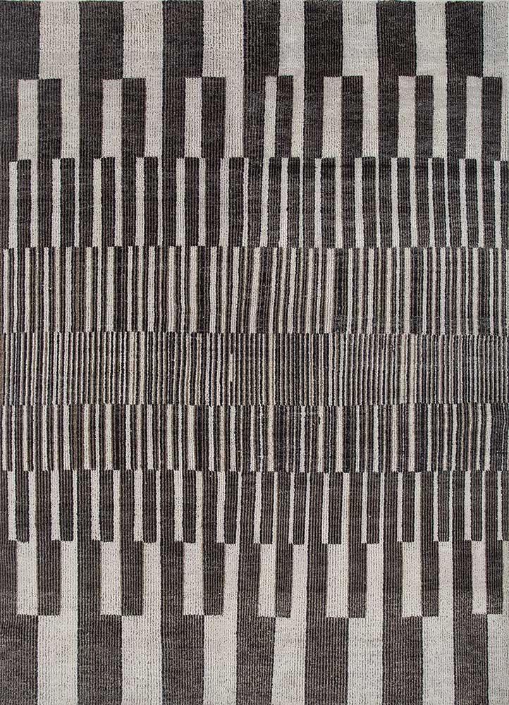 manifest grey and black wool hand knotted Rug - HeadShot