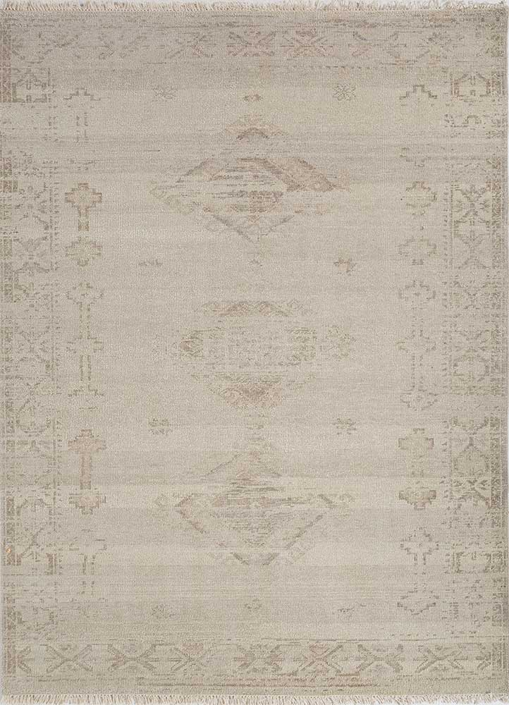 erbe ivory wool hand knotted Rug - HeadShot