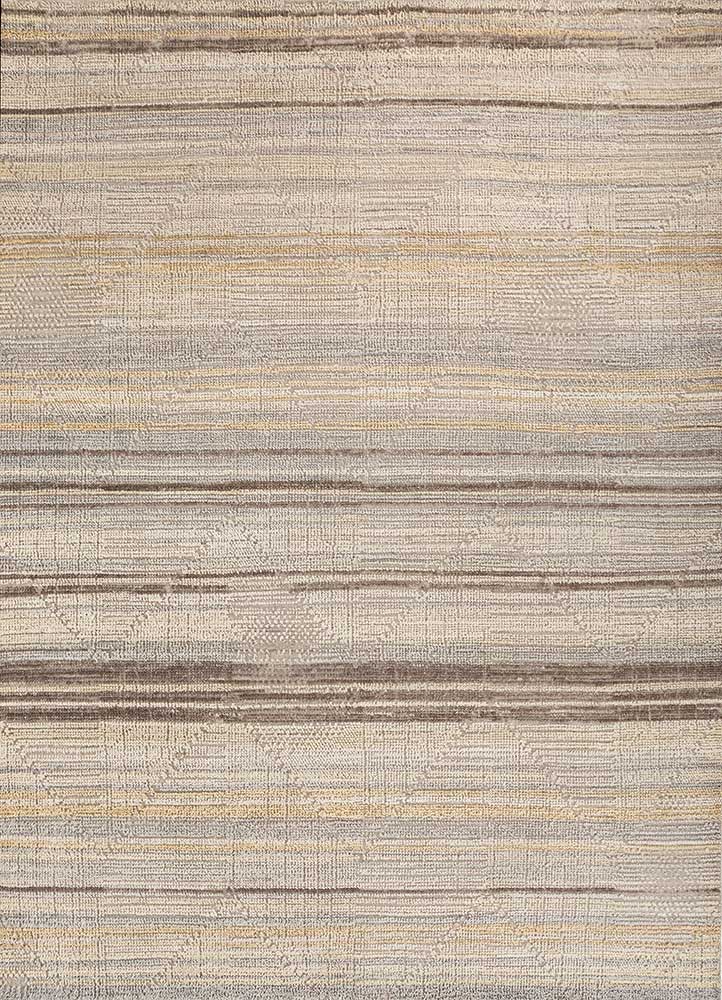 erbe beige and brown wool hand knotted Rug - HeadShot