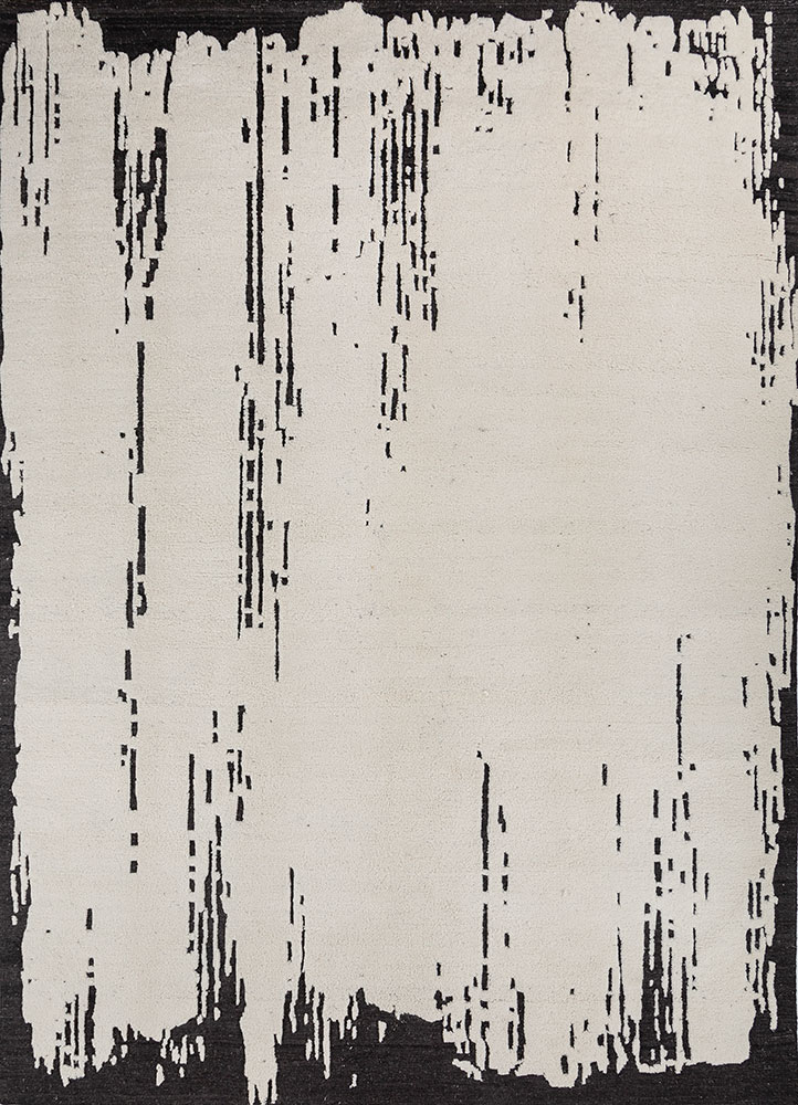 aprezo ivory wool hand knotted Rug - HeadShot