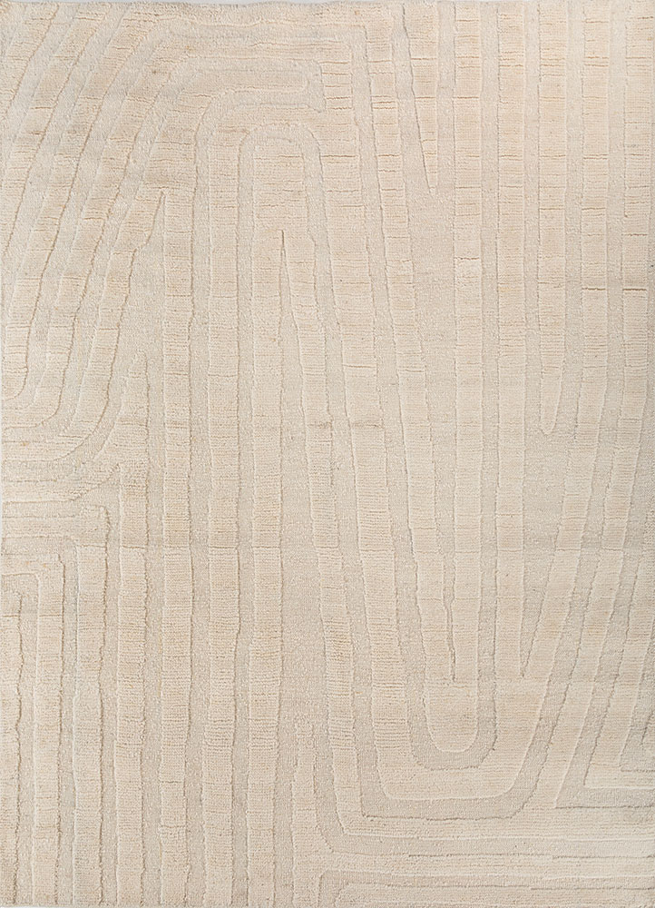 manifest ivory wool hand knotted Rug - HeadShot