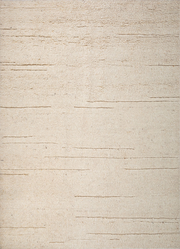 zuri ivory wool hand knotted Rug - HeadShot