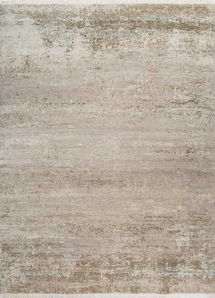 entropy ivory wool hand knotted Rug - HeadShot