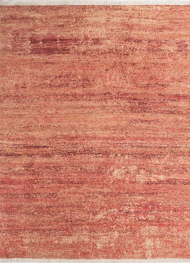 aprezo red and orange wool hand knotted Rug - HeadShot