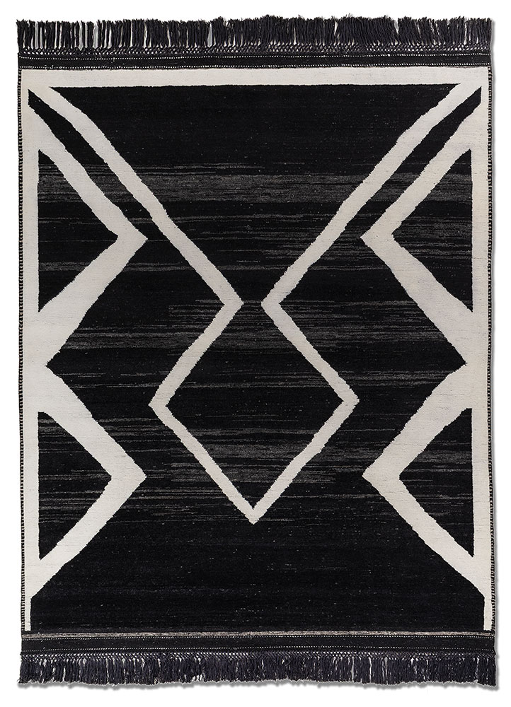 zuri ivory wool hand knotted Rug - HeadShot