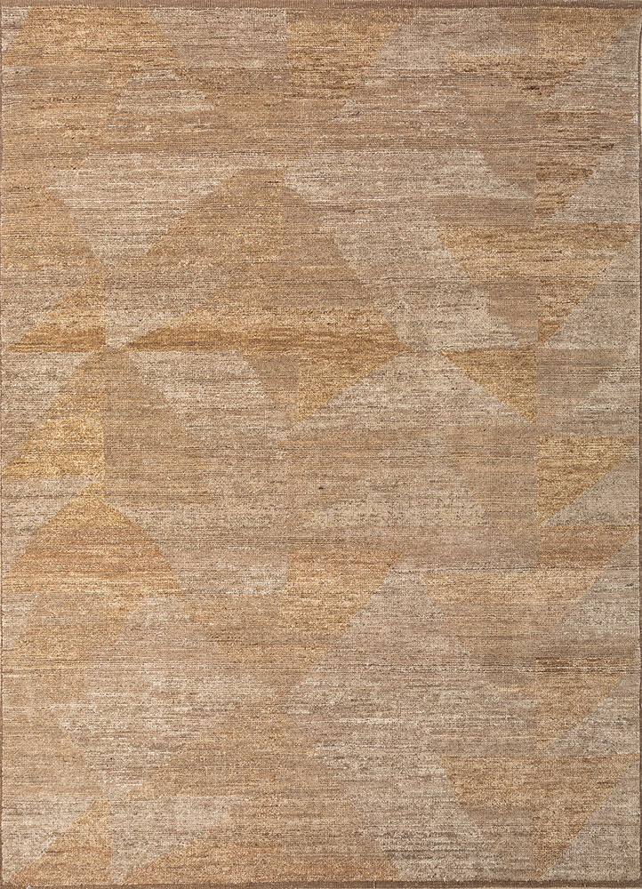 blythe beige and brown wool hand knotted Rug - HeadShot