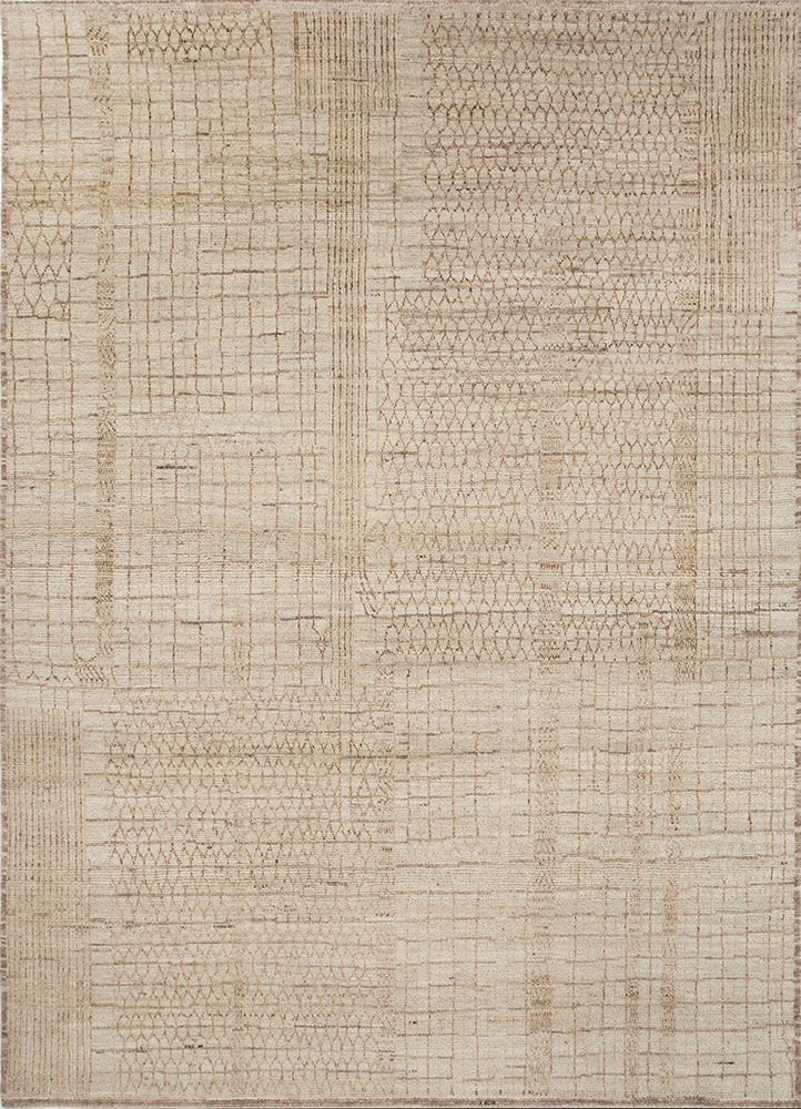 manifest ivory afghan wool hand knotted Rug - HeadShot