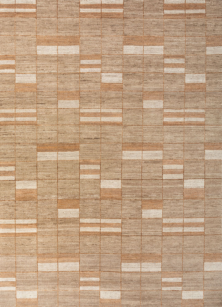 blythe beige and brown wool hand knotted Rug - HeadShot