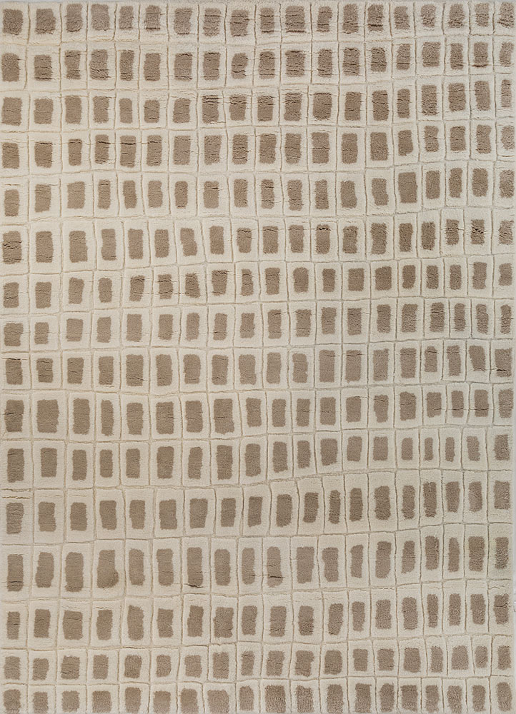 entropy ivory wool hand knotted Rug - HeadShot