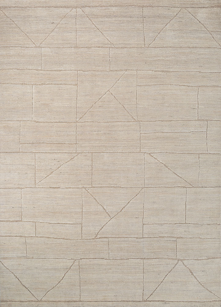 thyme ivory wool hand knotted Rug - HeadShot