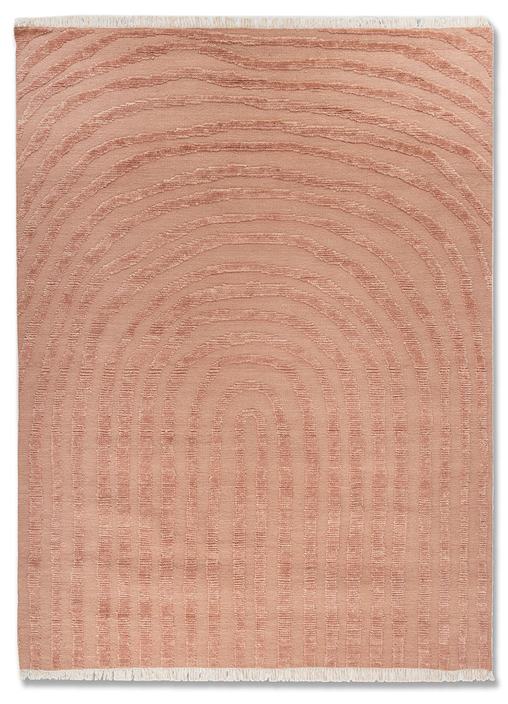 zuri red and orange wool hand knotted Rug - HeadShot