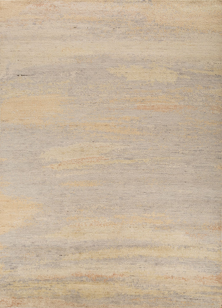 entropy grey and black wool hand knotted Rug - HeadShot
