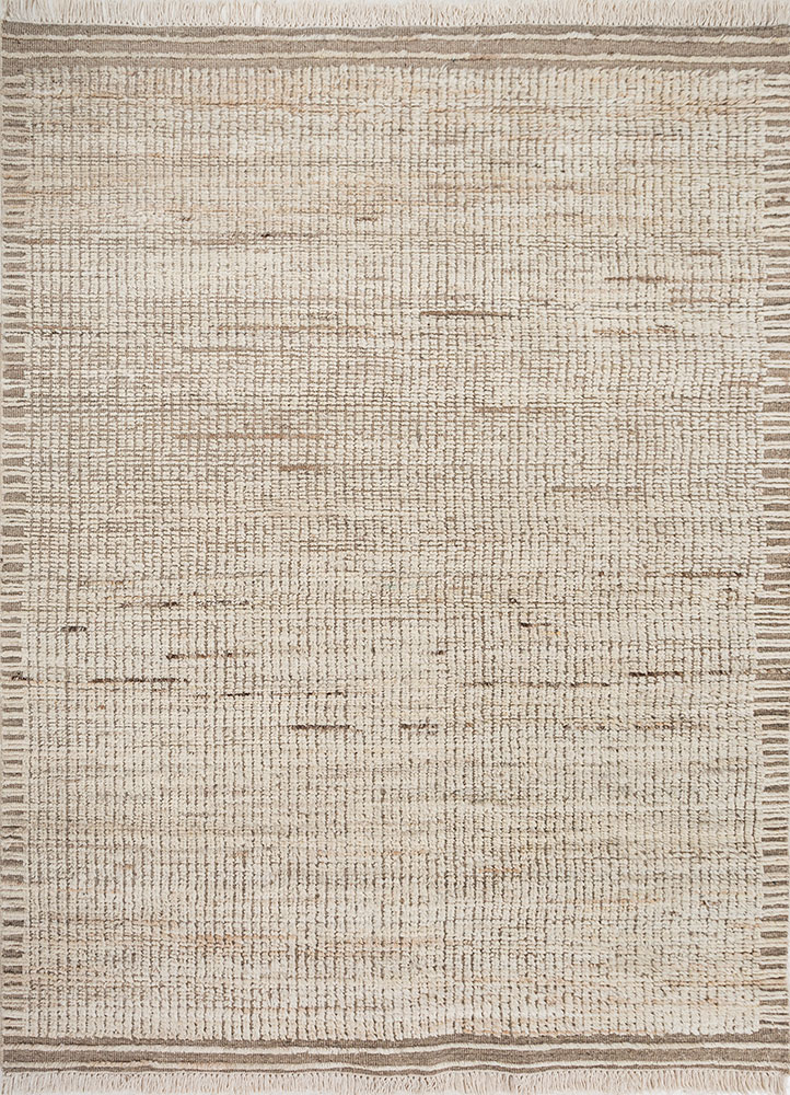 manifest beige and brown wool hand knotted Rug - HeadShot