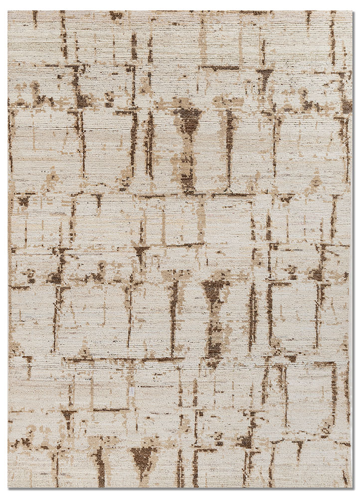 uvenuti ivory wool hand knotted Rug - HeadShot