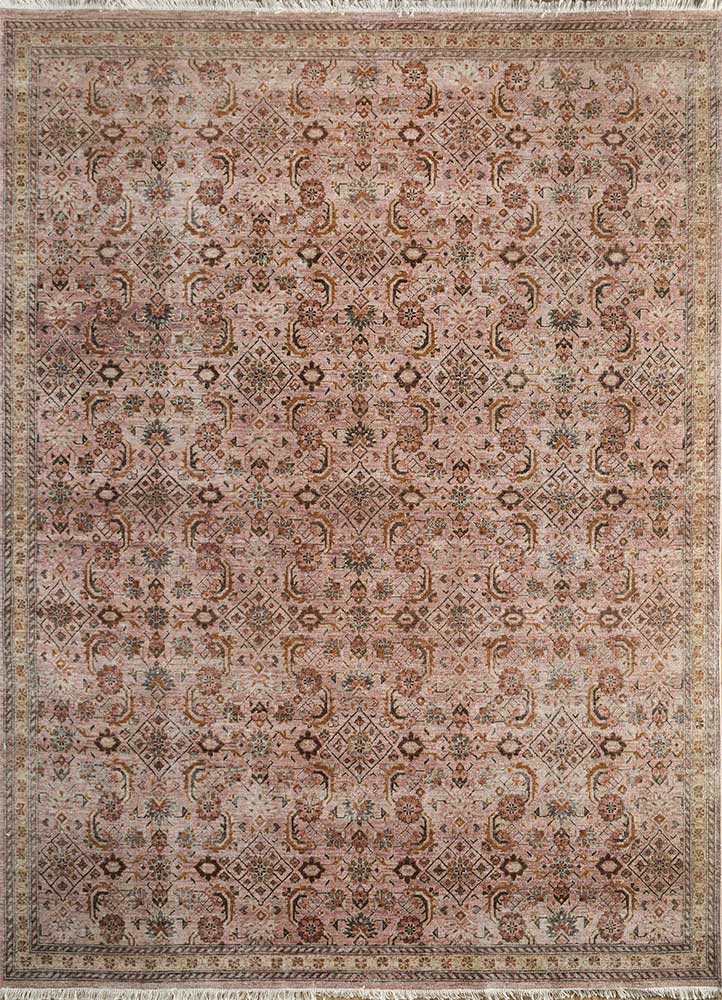 someplace in time red and orange afghan wool hand knotted Rug - HeadShot