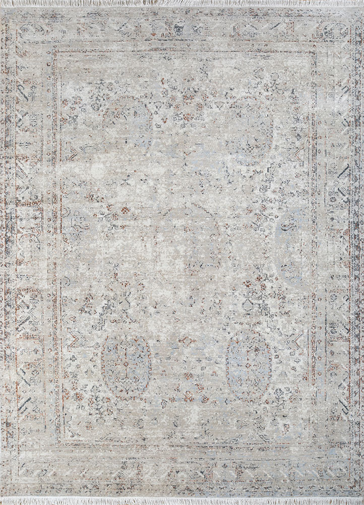 erbe grey and black wool hand knotted Rug - HeadShot