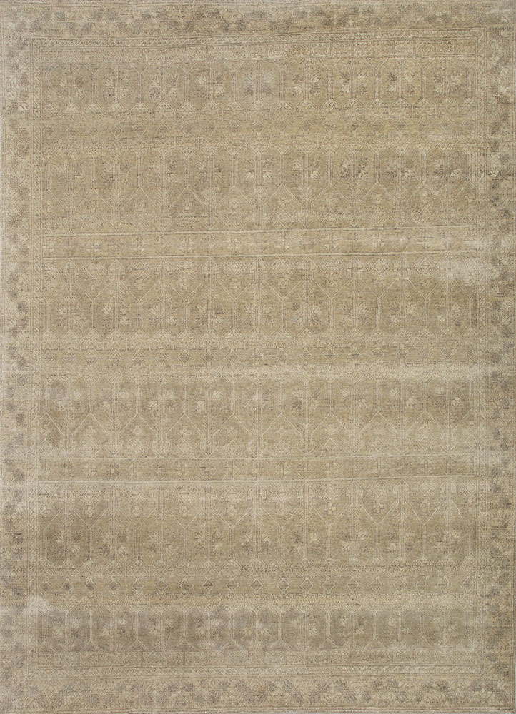 erbe green wool hand knotted Rug - HeadShot
