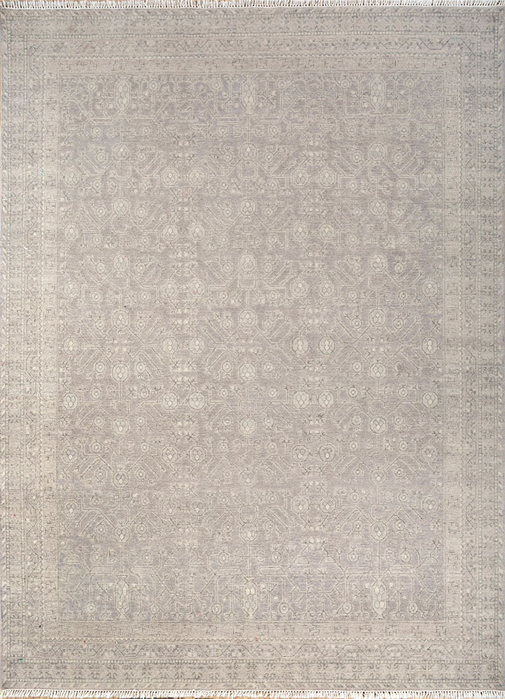 erbe grey and black wool hand knotted Rug - HeadShot