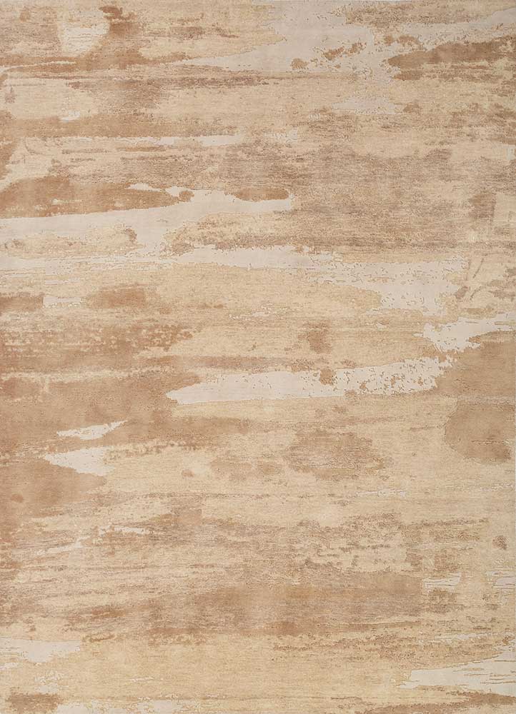 uvenuti beige and brown wool hand knotted Rug - HeadShot