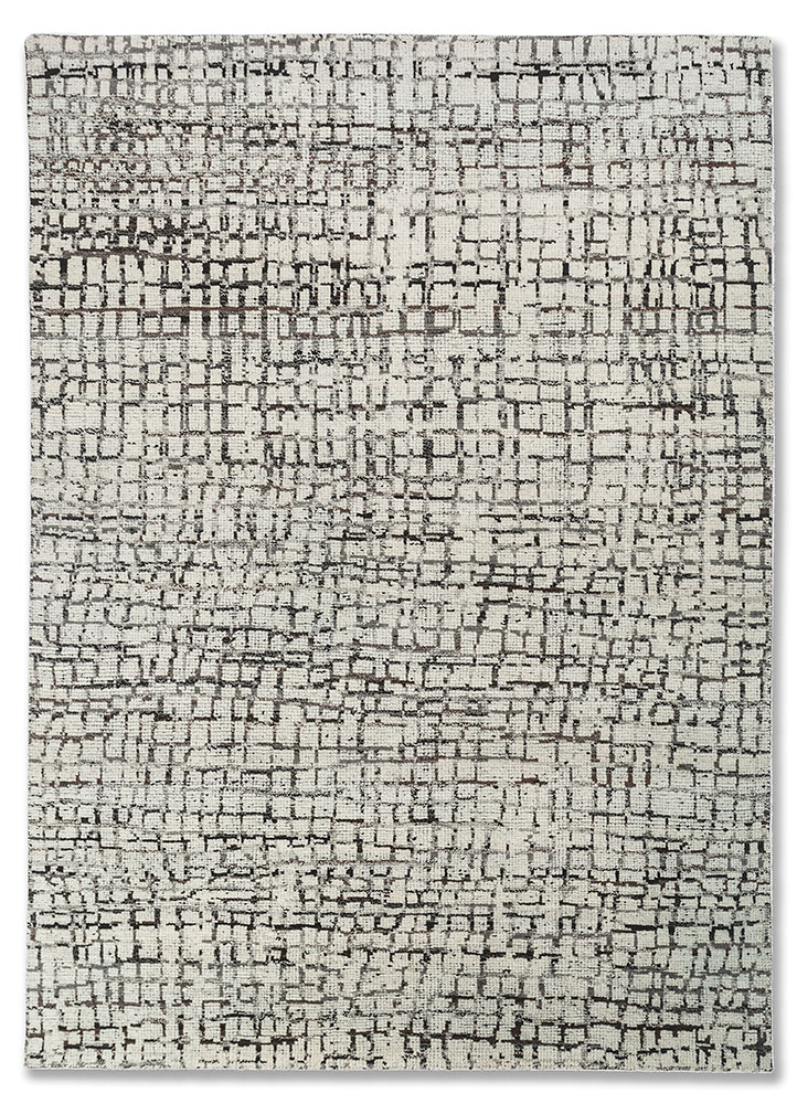 aprezo ivory wool hand knotted Rug - HeadShot