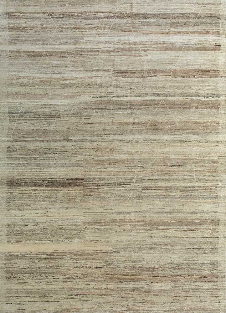 zuri beige and brown afghan wool hand knotted Rug - HeadShot