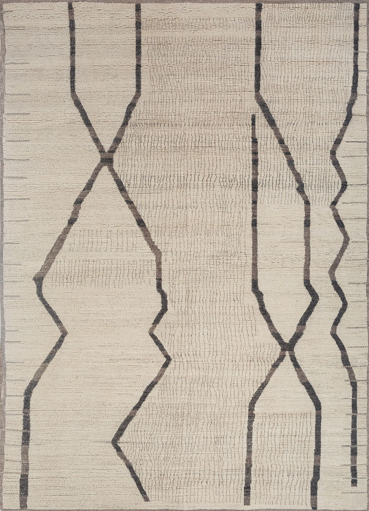 manifest ivory wool hand knotted Rug - HeadShot