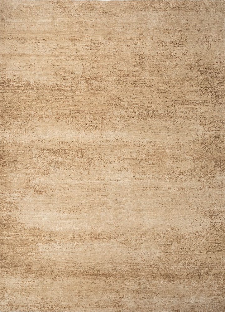 entropy beige and brown wool and silk hand knotted Rug - HeadShot