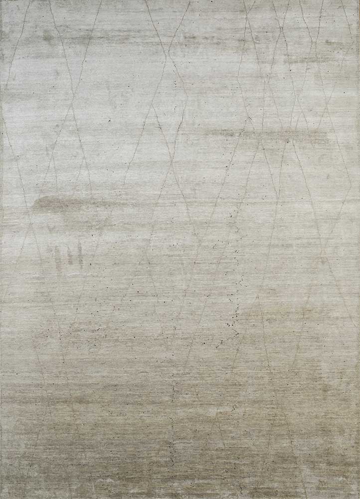 manifest ivory afghan wool and silk hand knotted Rug - HeadShot