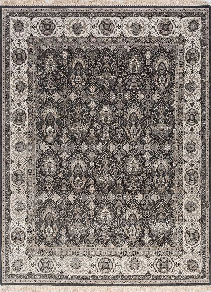 cyanna blue wool and silk hand knotted Rug - HeadShot