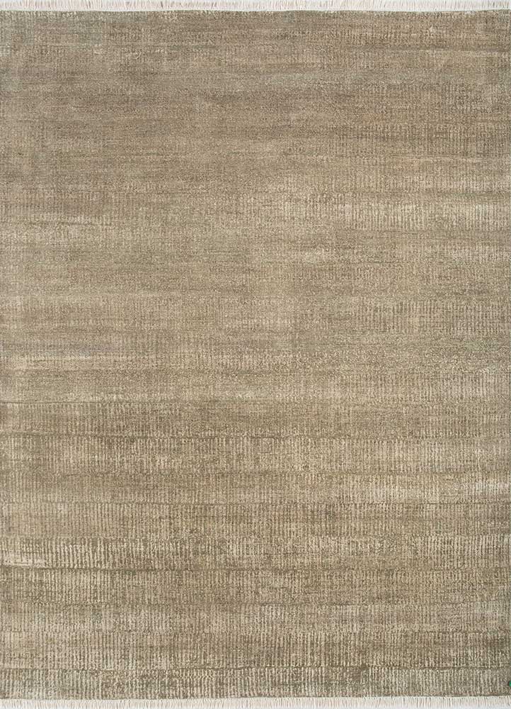entropy green wool hand knotted Rug - HeadShot